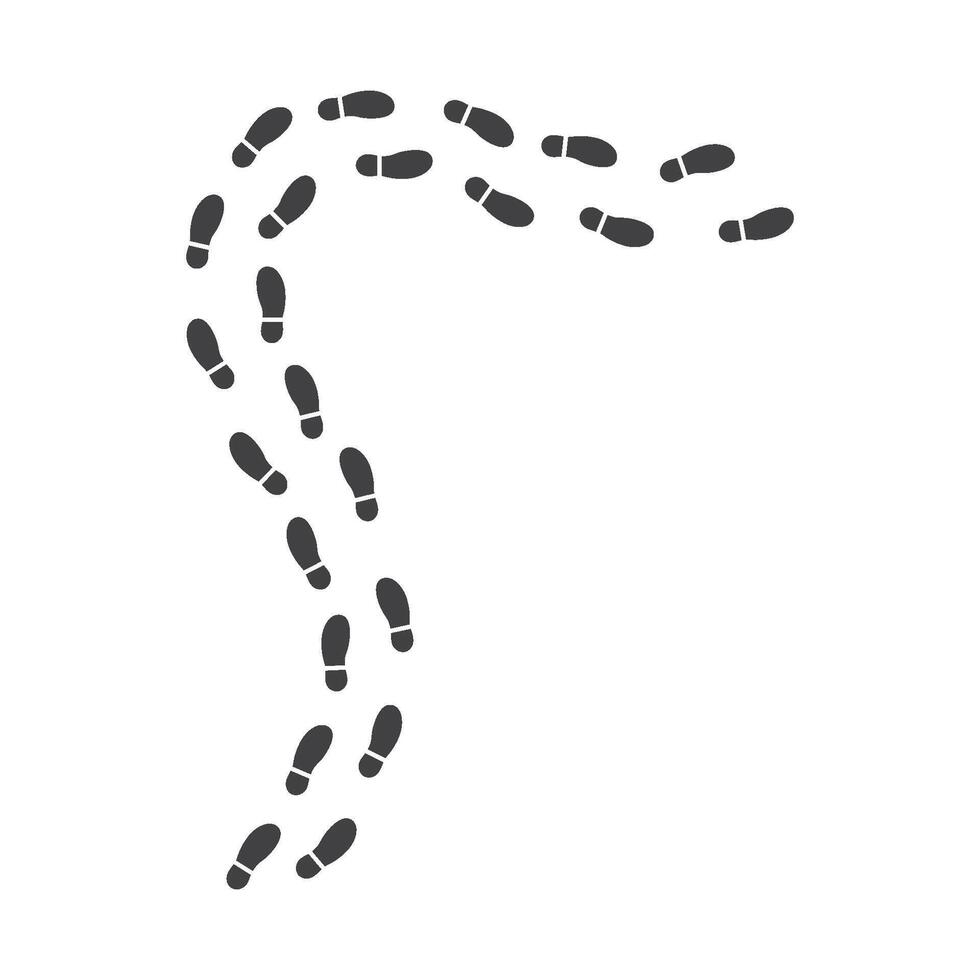 footsteps print route illustration design vector
