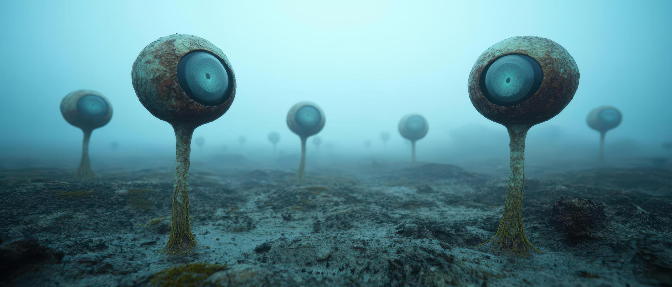 Mysterious underwater mushroom like structures photo