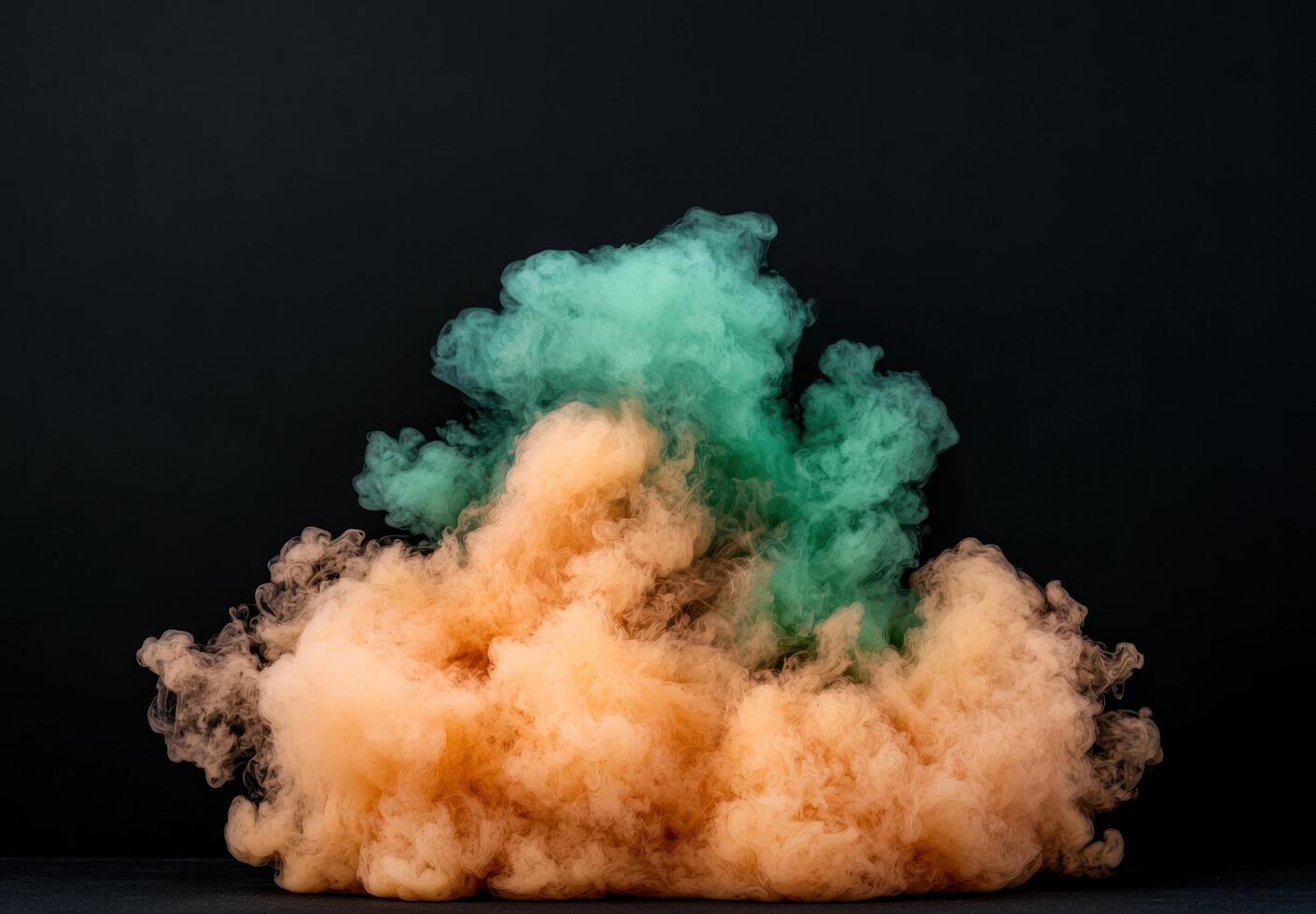 Colorful smoke explosion on black background photo