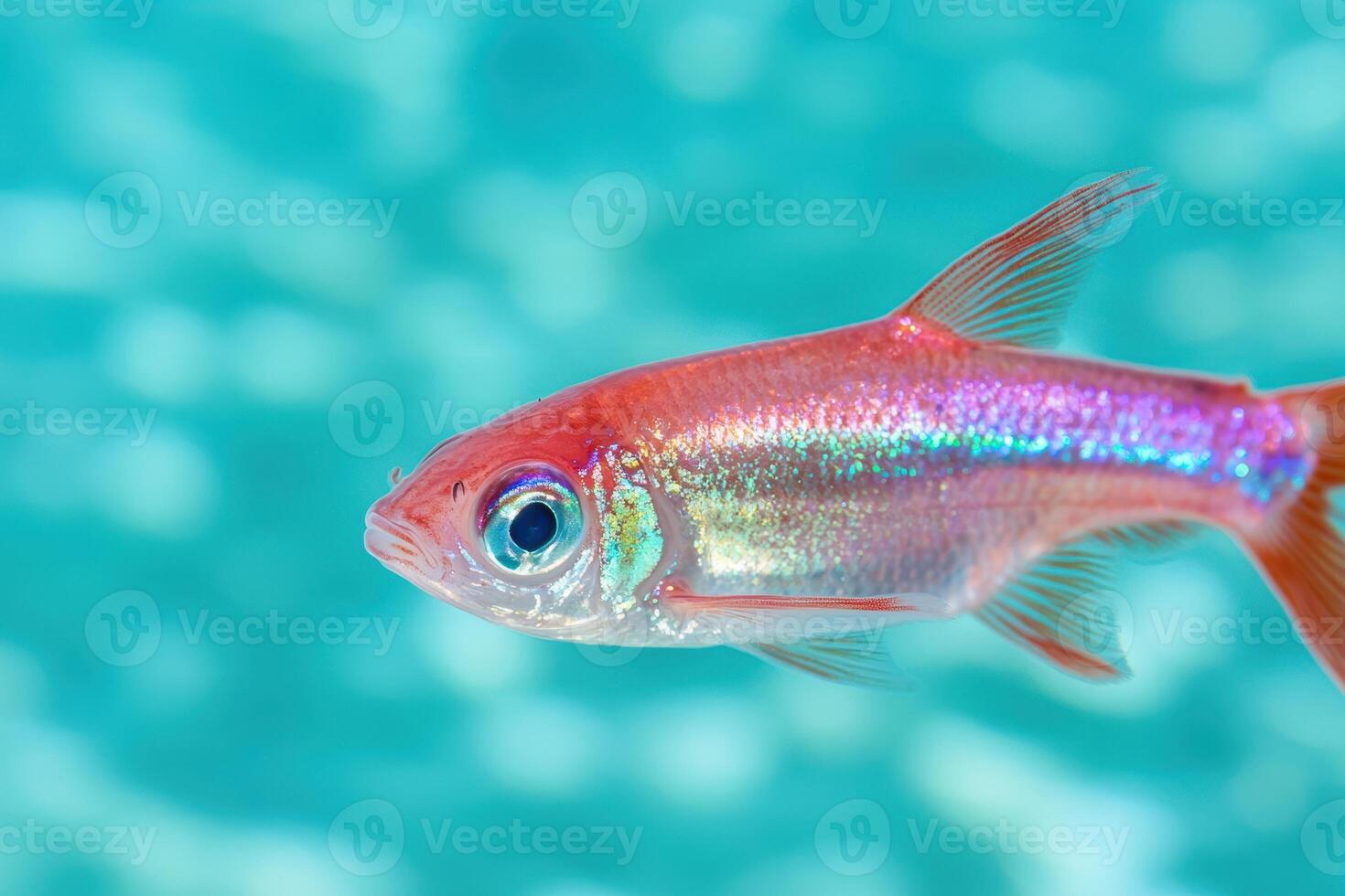 Vibrant tropical fish with iridescent scales swimming in turquoise waters photo
