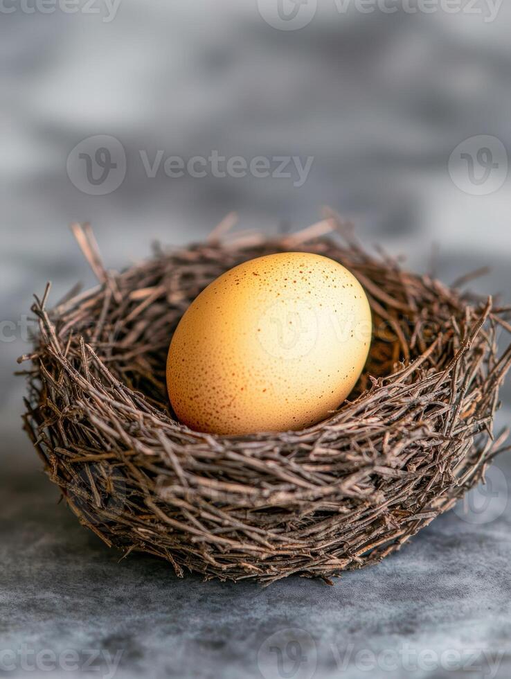 golden egg in a nest photo