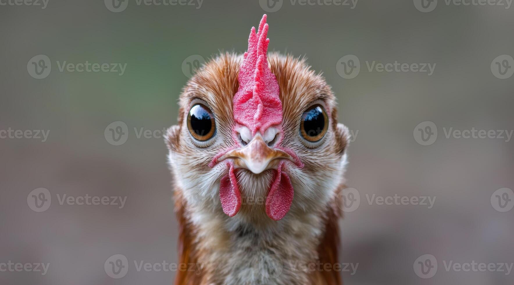 Close up of a colorful rooster with large eyes photo