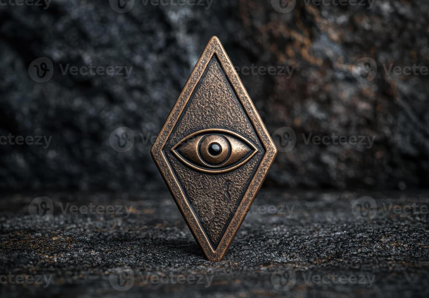 Mysterious eye symbol on dark background photo