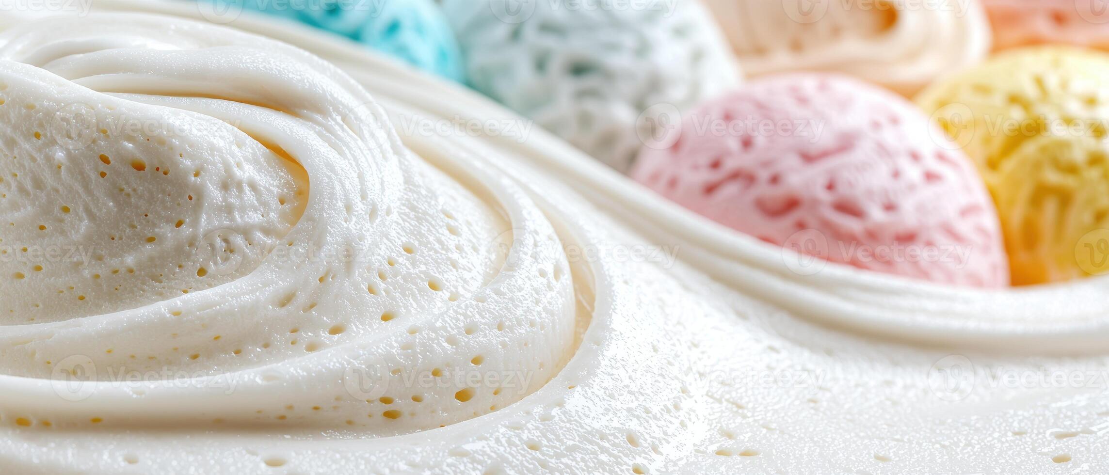 Delicious ice cream scoops in various flavors photo