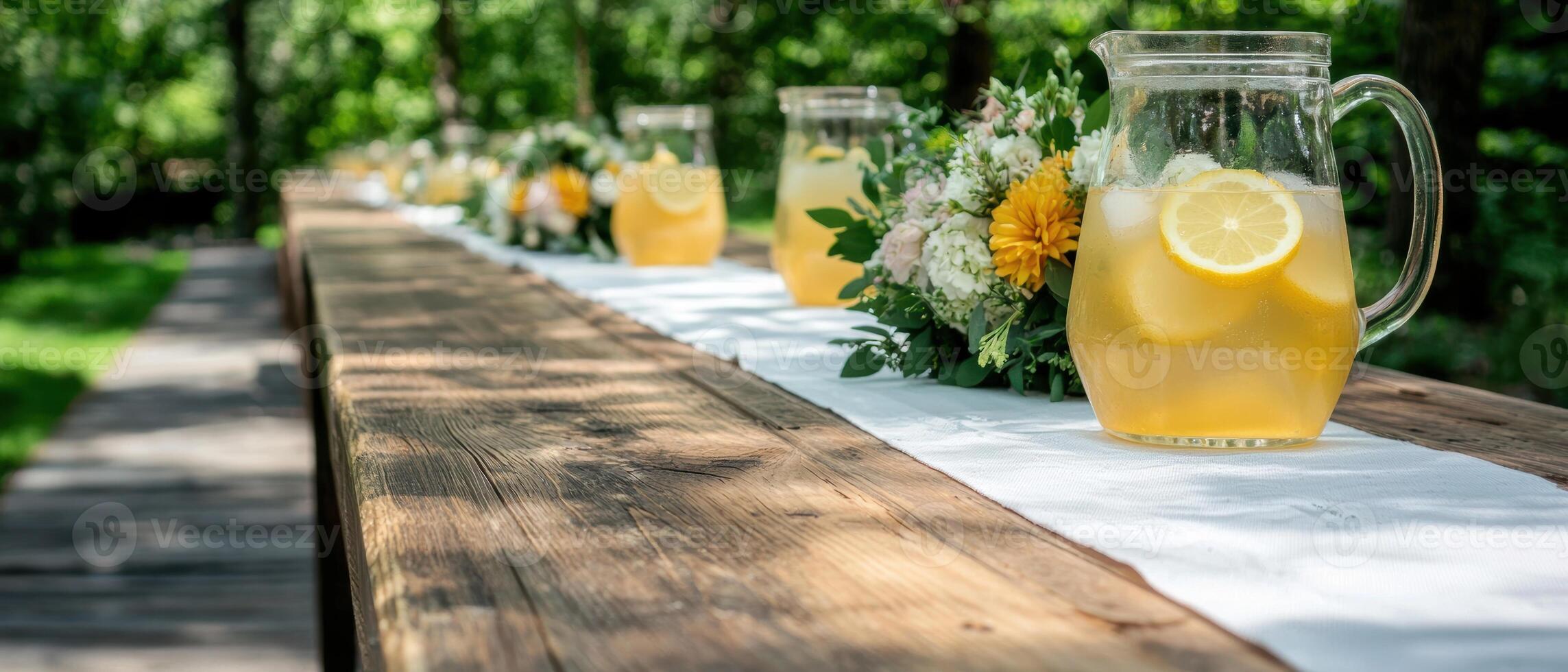 Refreshing lemonade on a summer day photo