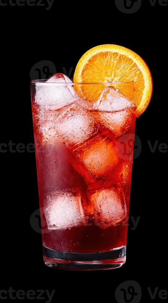 refreshing orange cocktail with ice photo