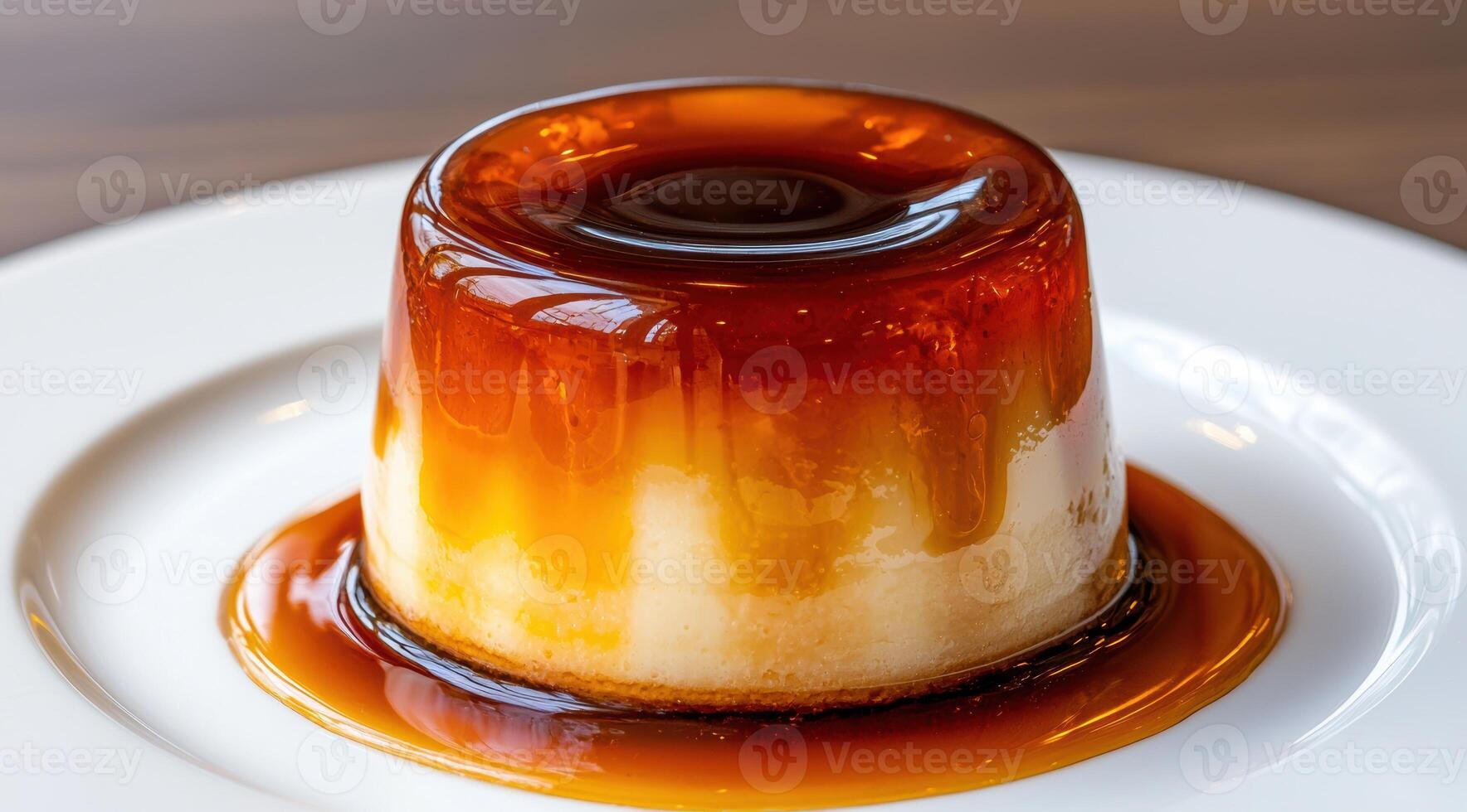 Delicious homemade caramel custard dessert photo
