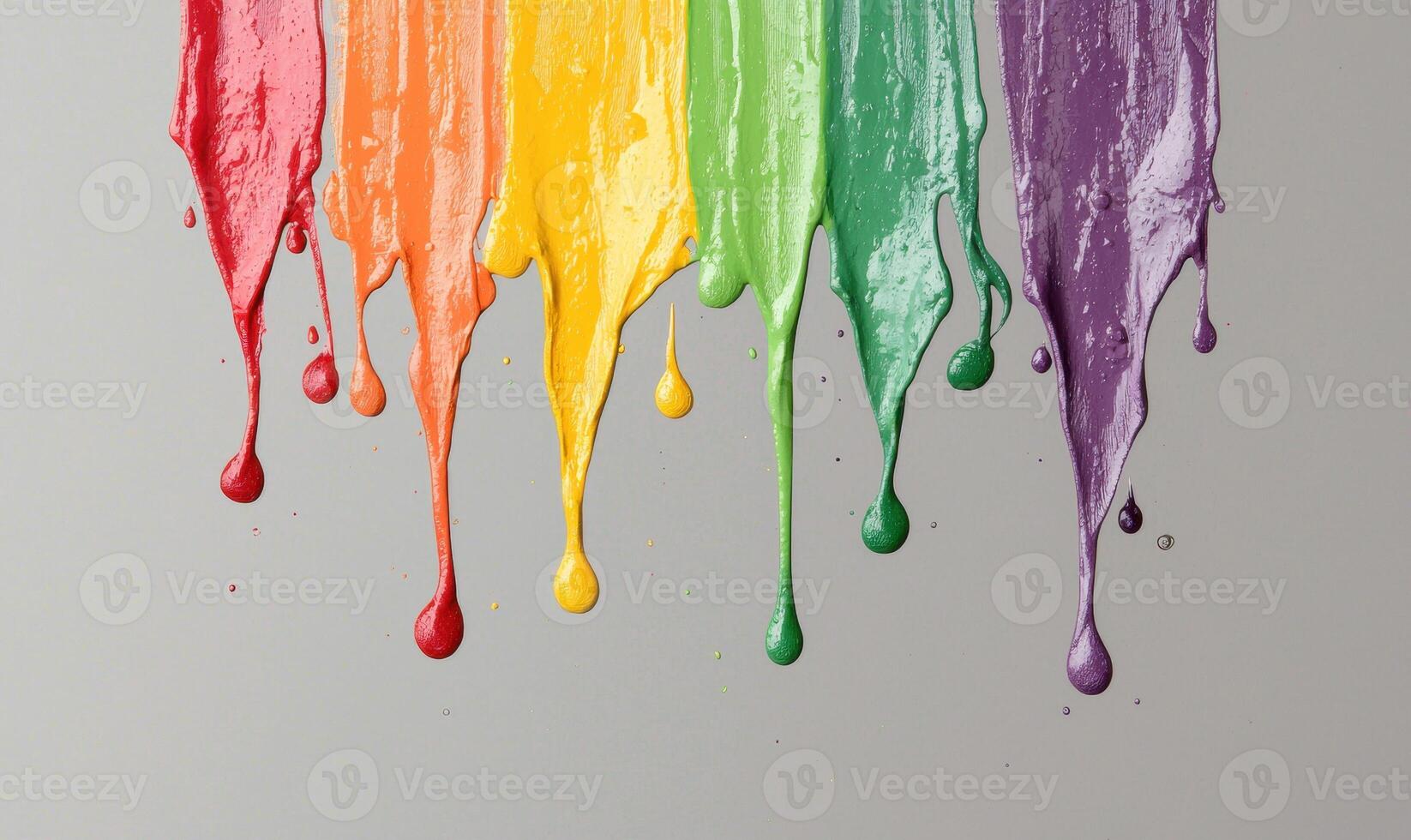Colorful paint drips photo