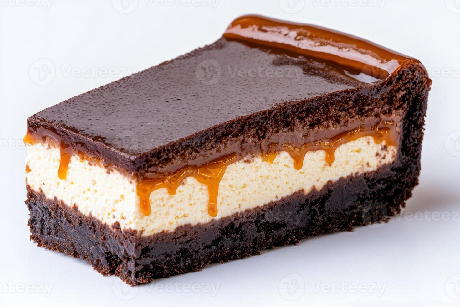 Decadent chocolate and caramel dessert photo