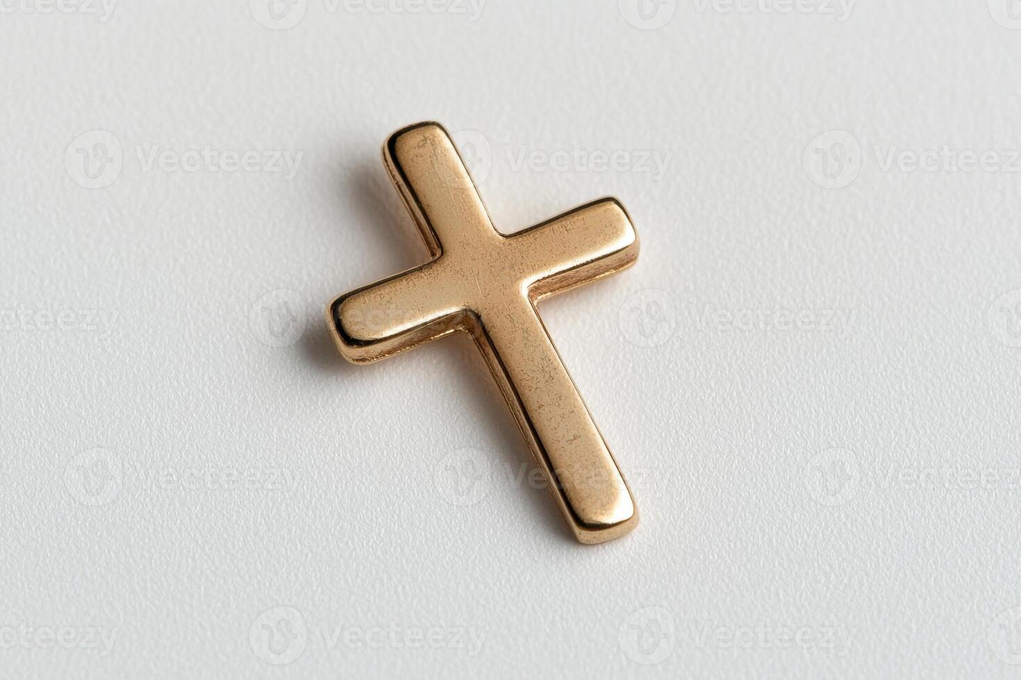 golden cross symbol on white background photo