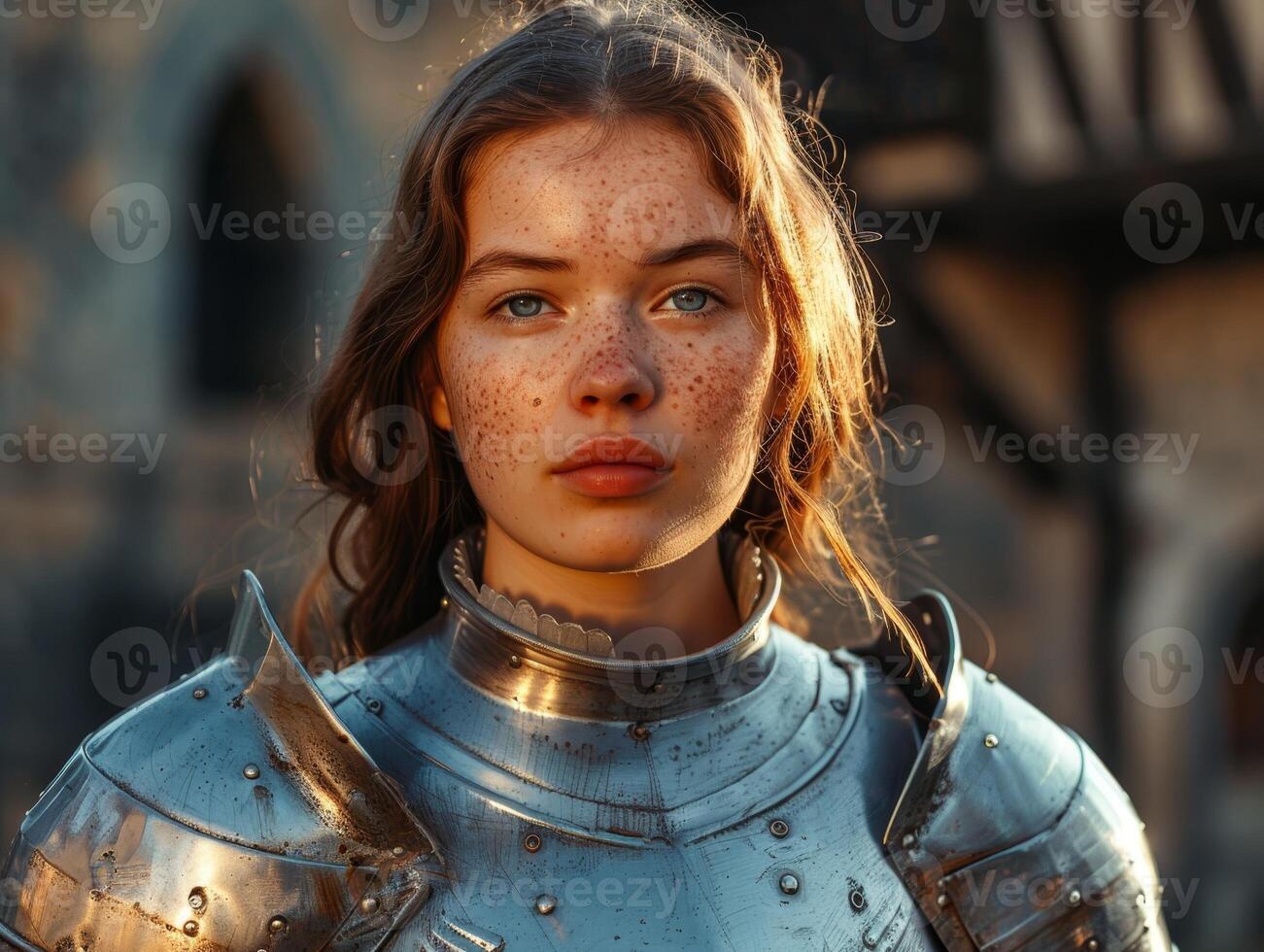 Futuristic woman in space suit photo