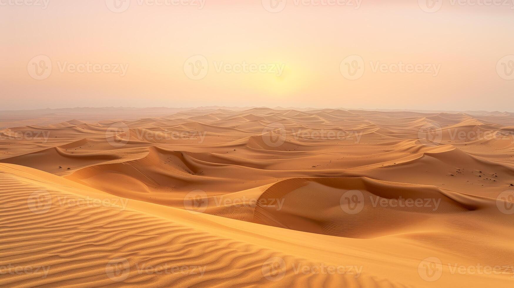 Serene desert landscape at sunset photo
