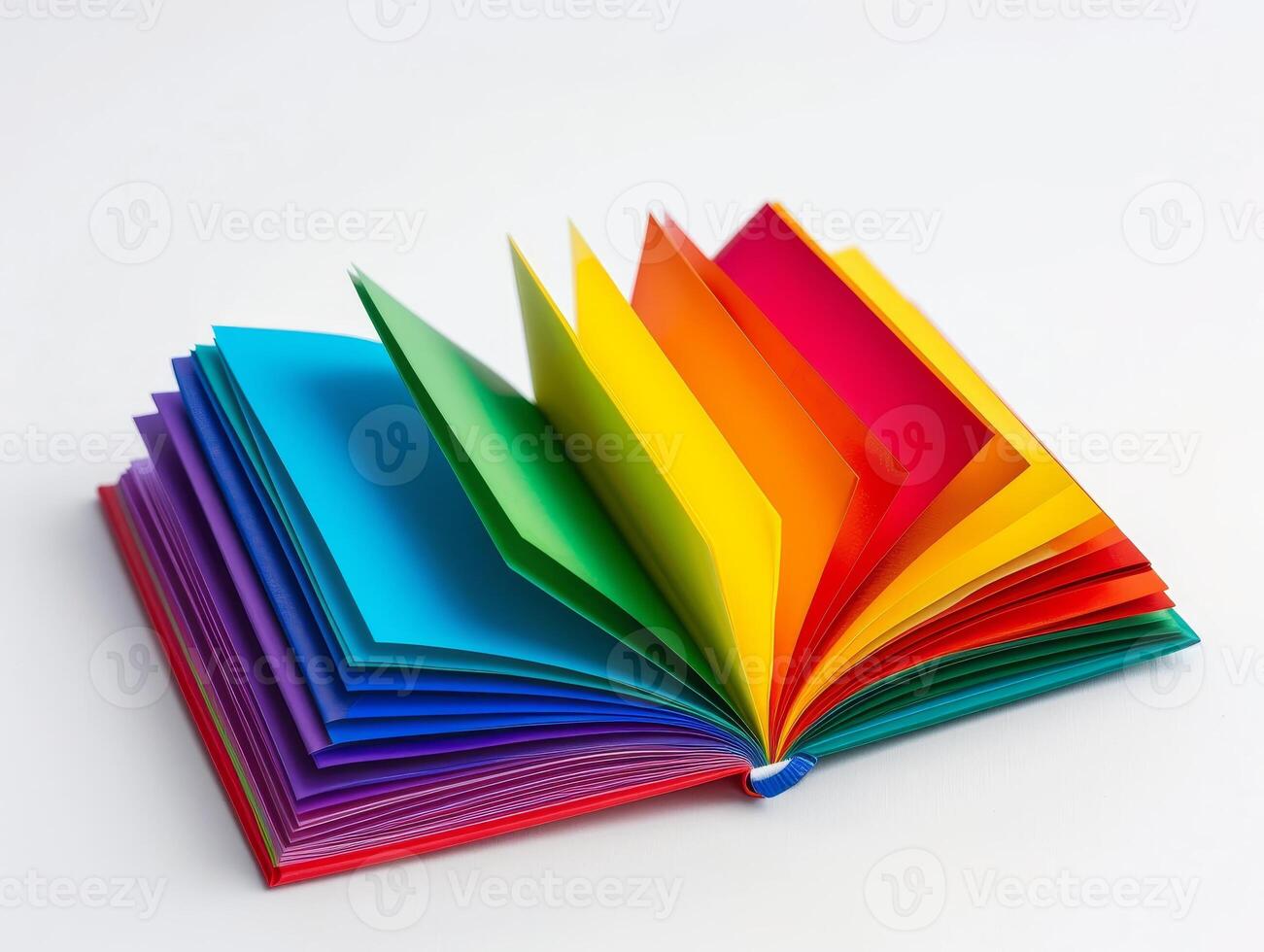 Colorful paper folded into a book photo