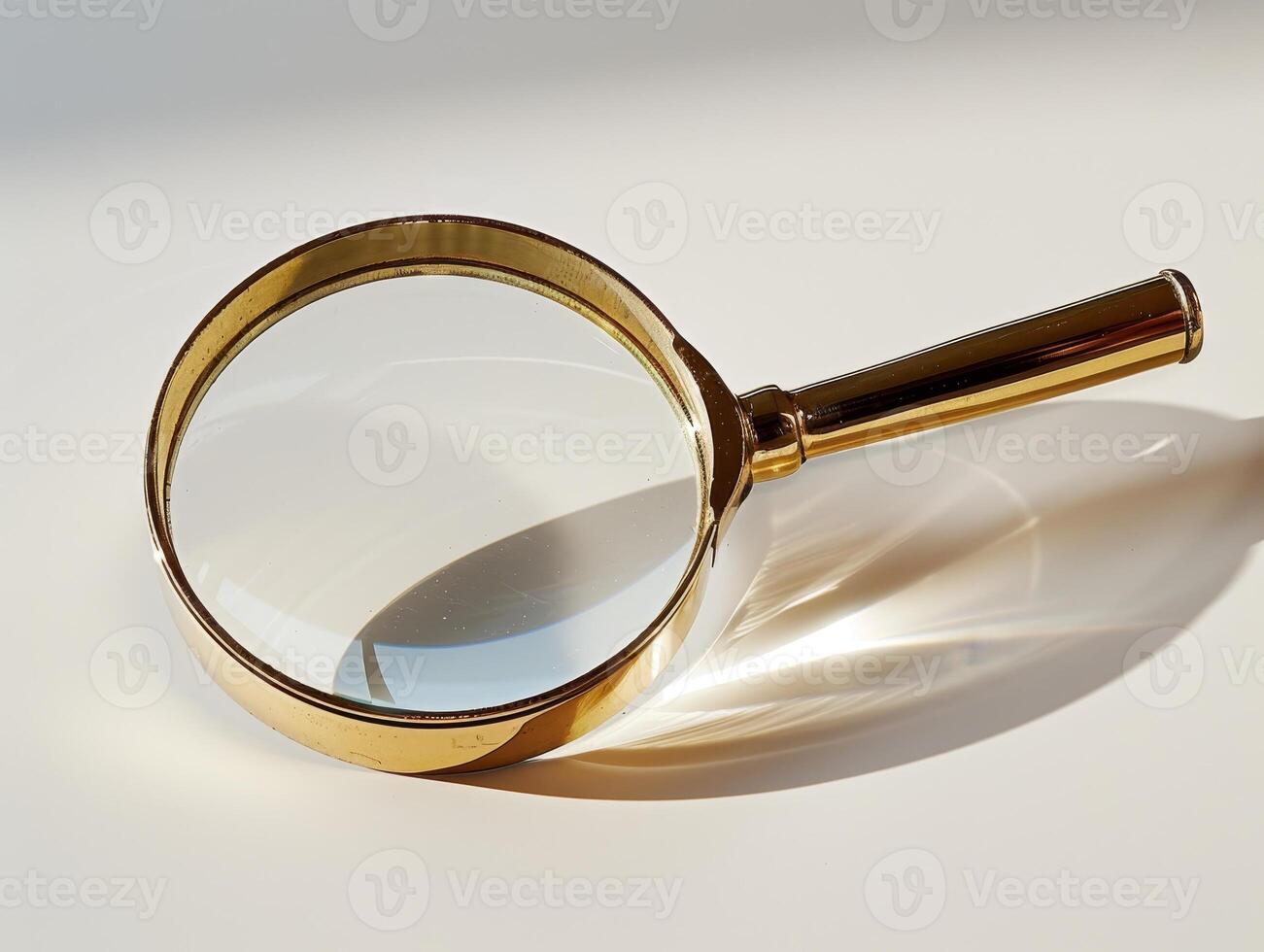 Magnifying glass on light background photo