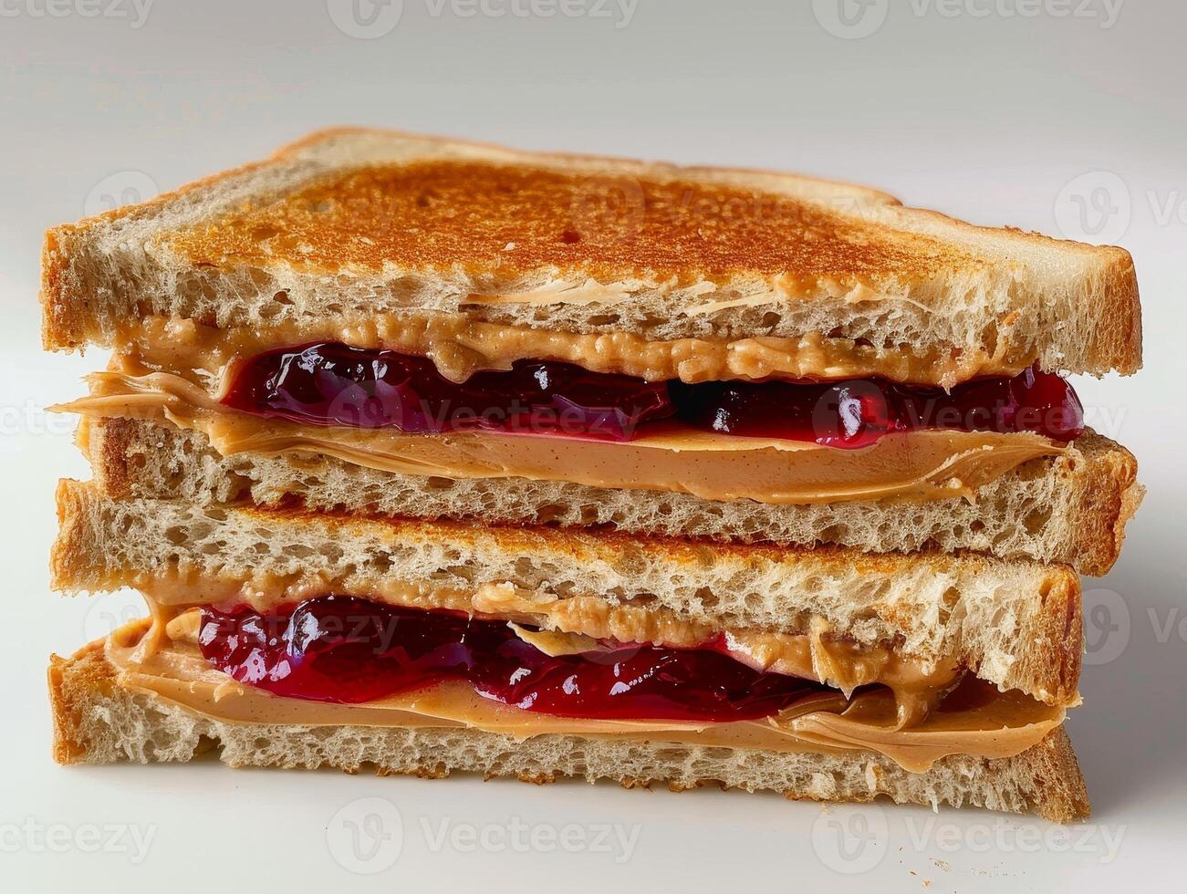 Delicious peanut butter and jelly sandwich photo