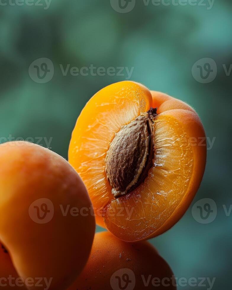 Juicy orange slice with seed photo
