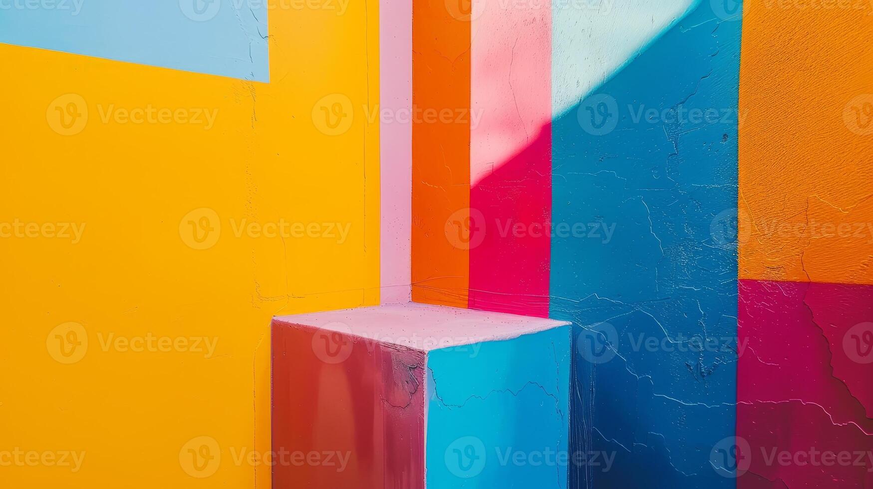 Vibrant abstract geometric shapes and colors photo