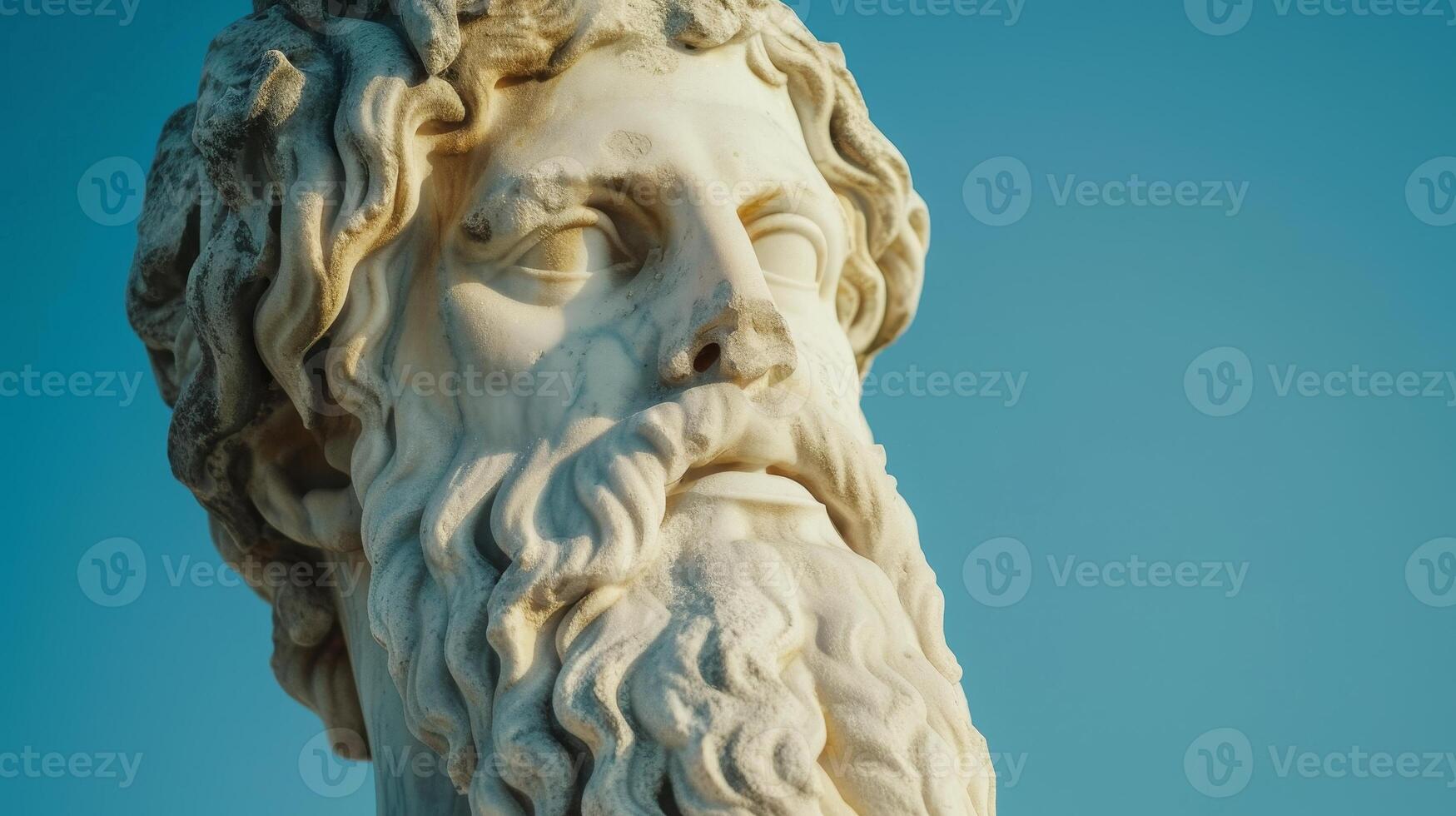 Detailed sculpture of an ancient greek philosopher photo