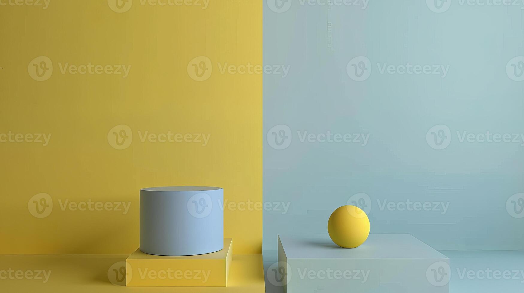 Minimalist geometric shapes in vibrant colors photo