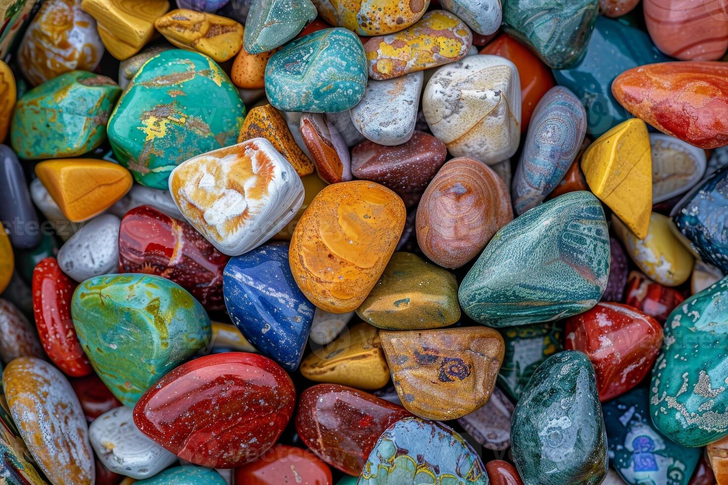 Colorful natural stones and pebbles photo