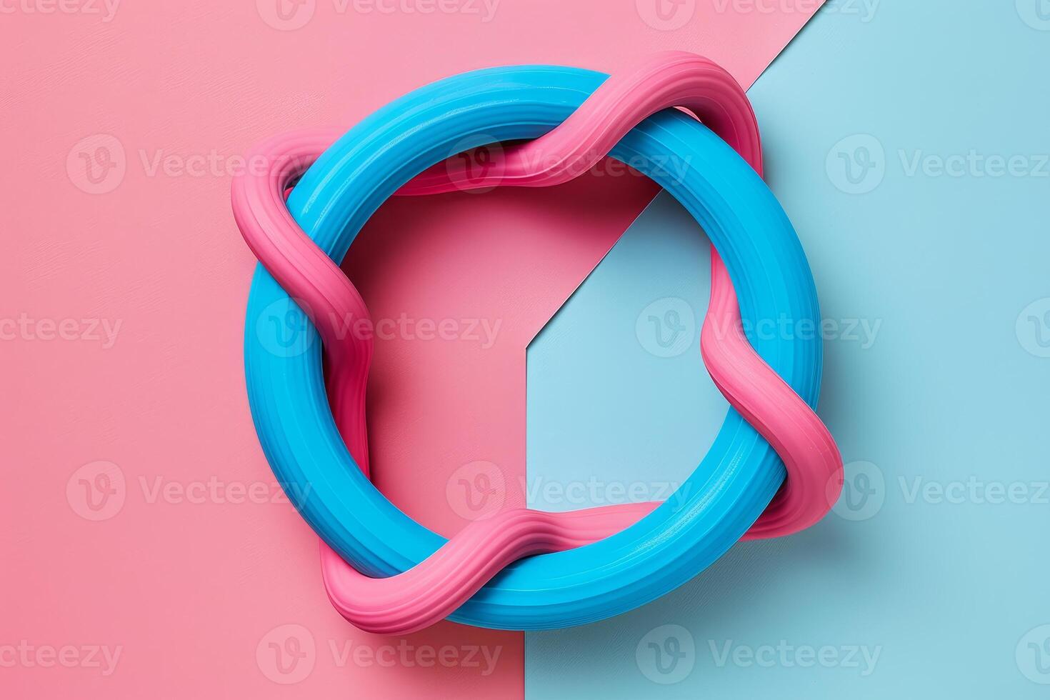 abstract colorful shapes on pink and blue background photo