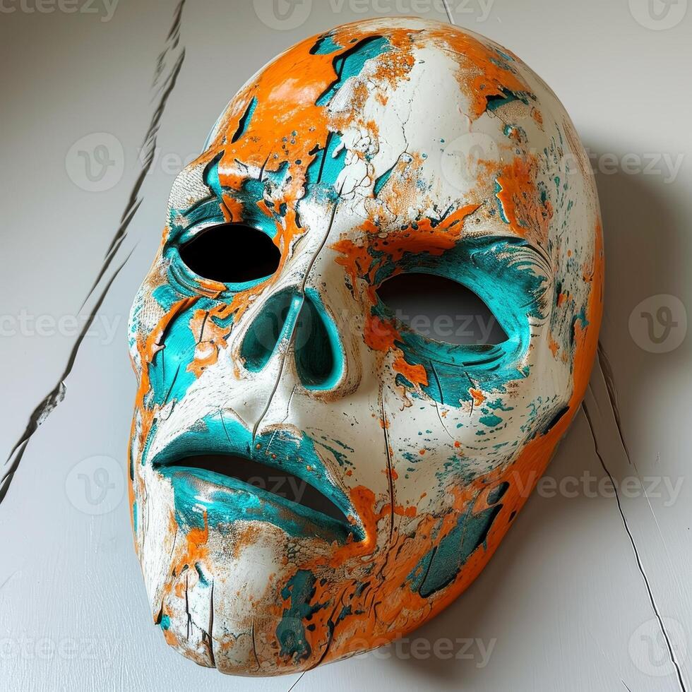 Colorful abstract painted mask photo