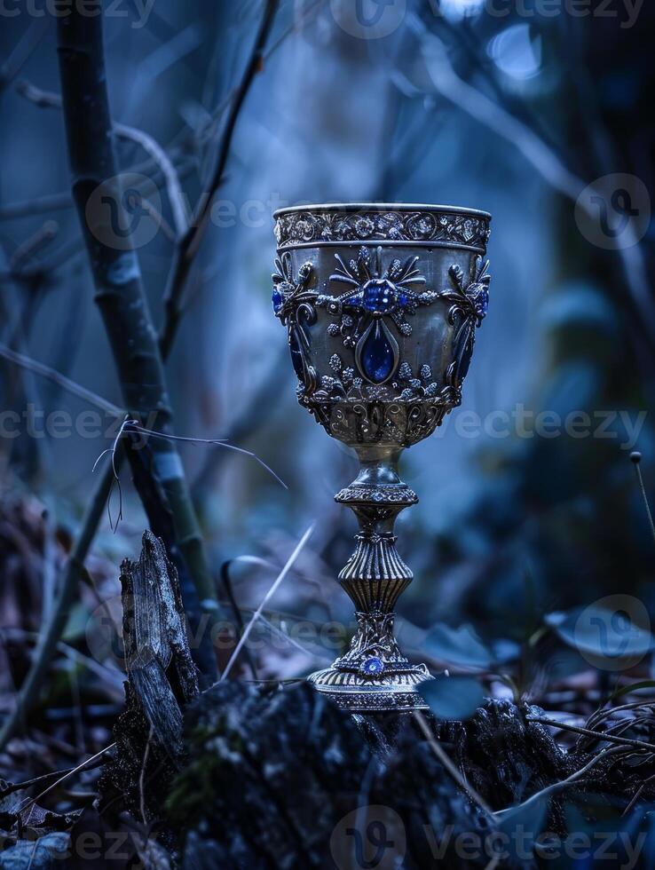 Enchanted Chalice in Mystical Forest photo