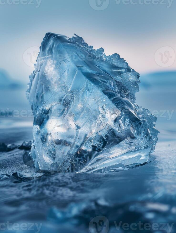 Frozen crystal formation in icy waters photo