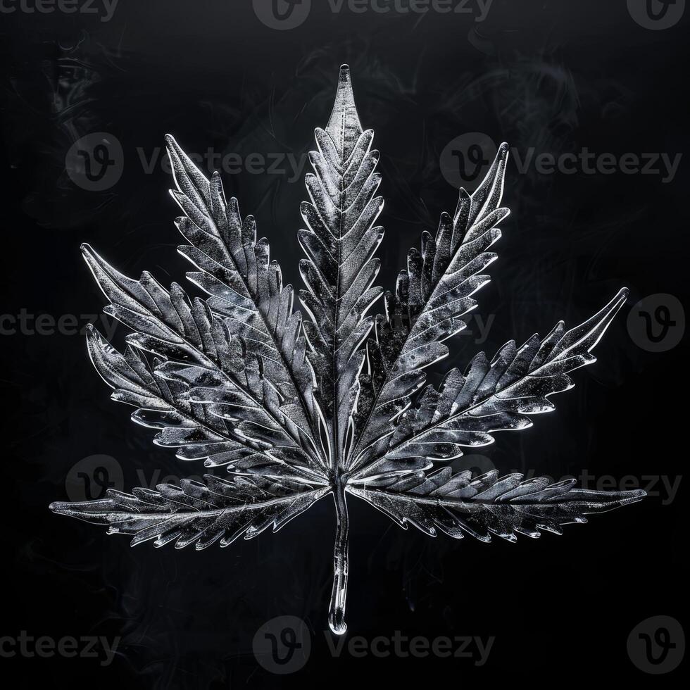 Frozen Leaf in Monochrome photo