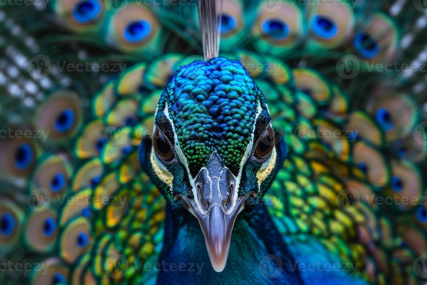 Vibrant Peacock Portrait photo