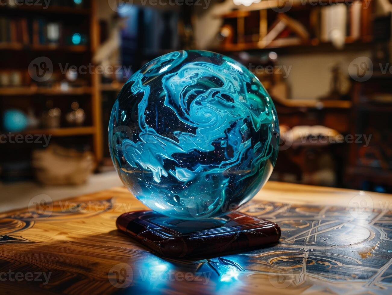 Mesmerizing Glass Orb with Swirling Patterns photo