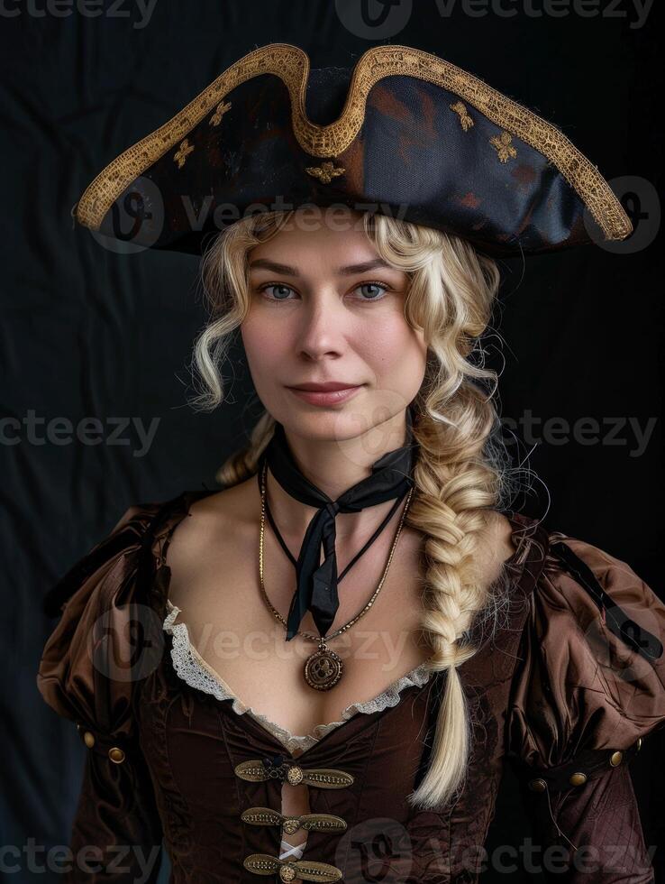 Elegant Pirate Woman in Costume photo
