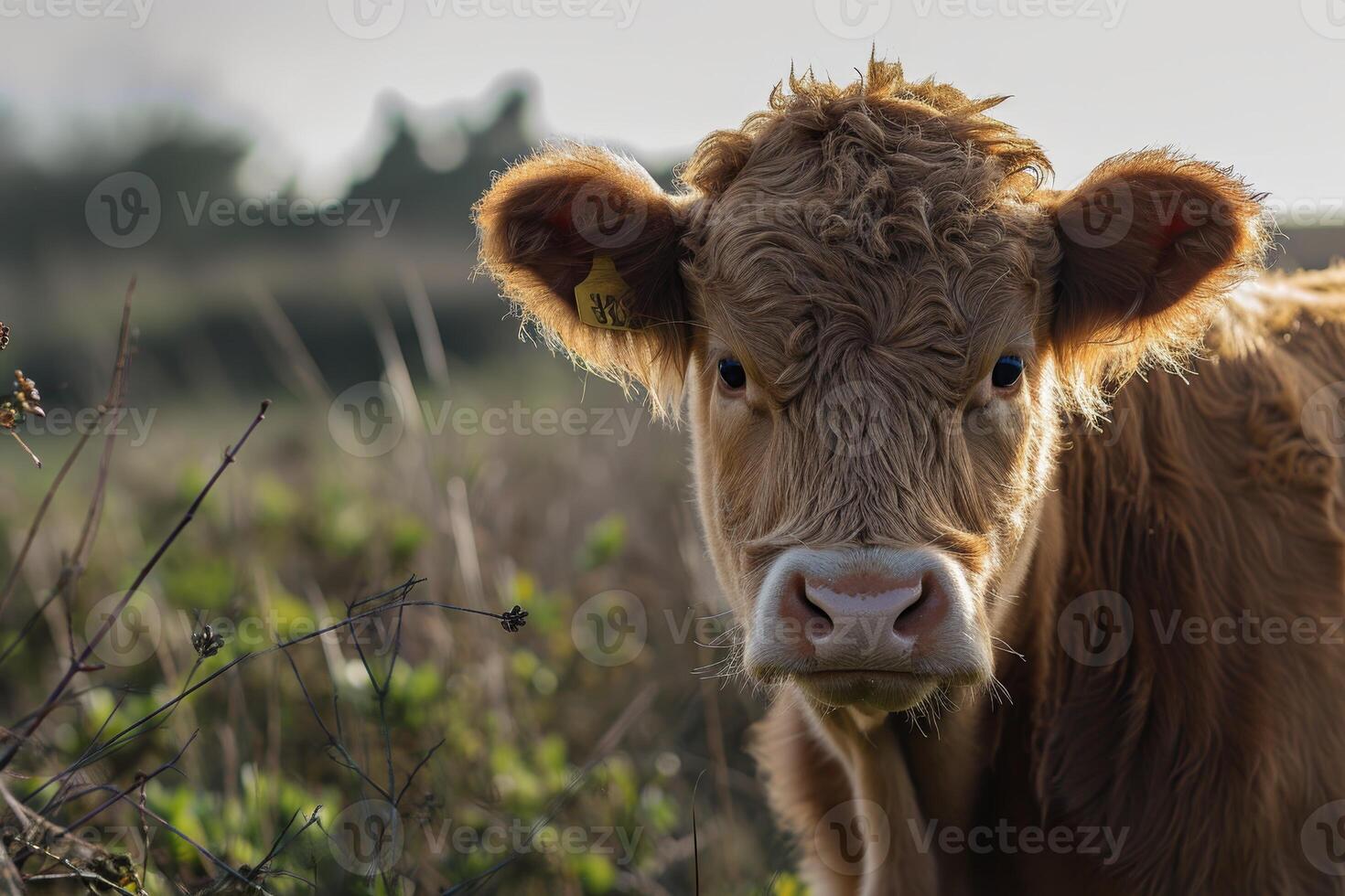 Curious Cow in Meadow photo