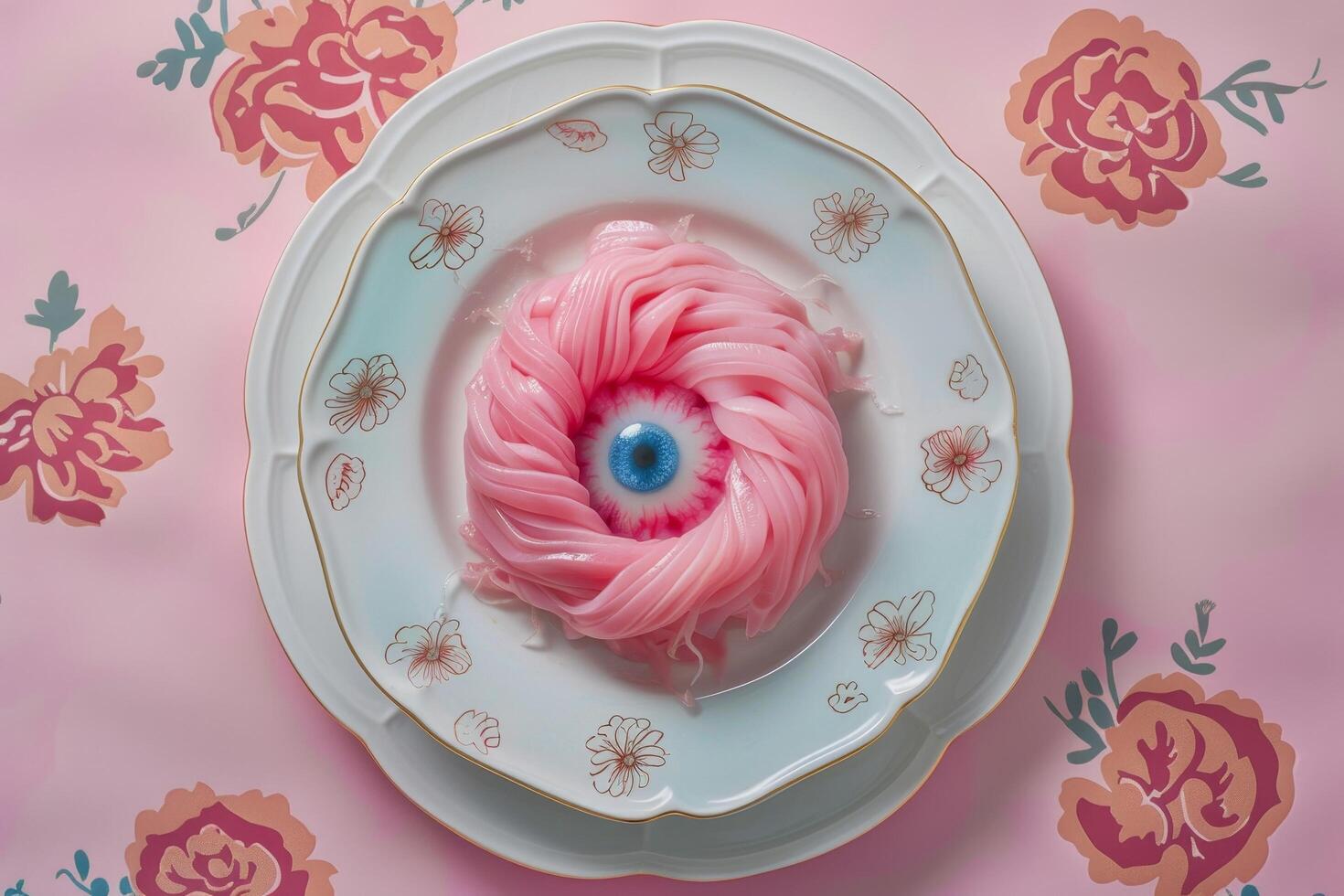 Whimsical Dessert with Floral Motif photo