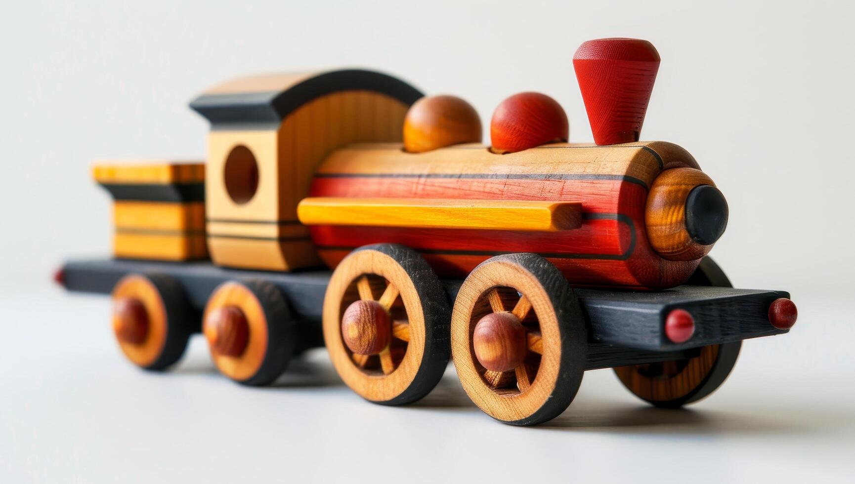 Colorful Wooden Toy Train photo