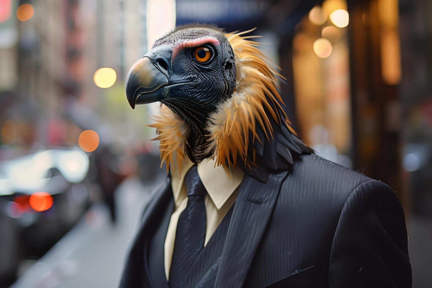 Stylish vulture in a suit photo