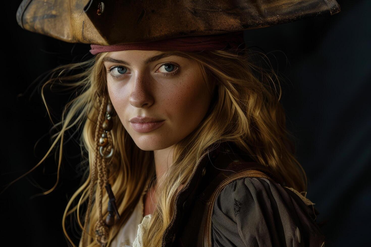 Mysterious woman in cowboy hat photo