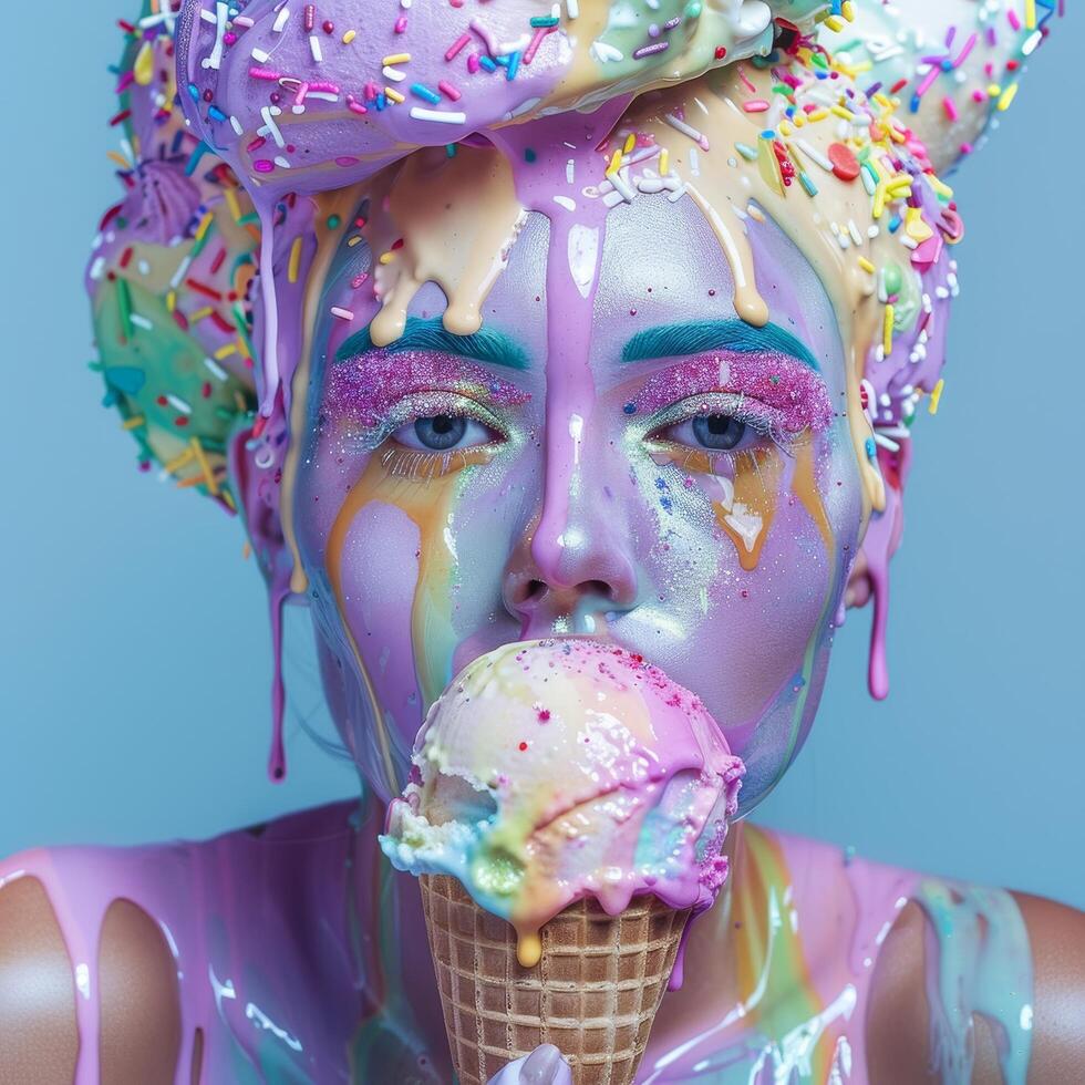 Colorful and creative makeup art photo