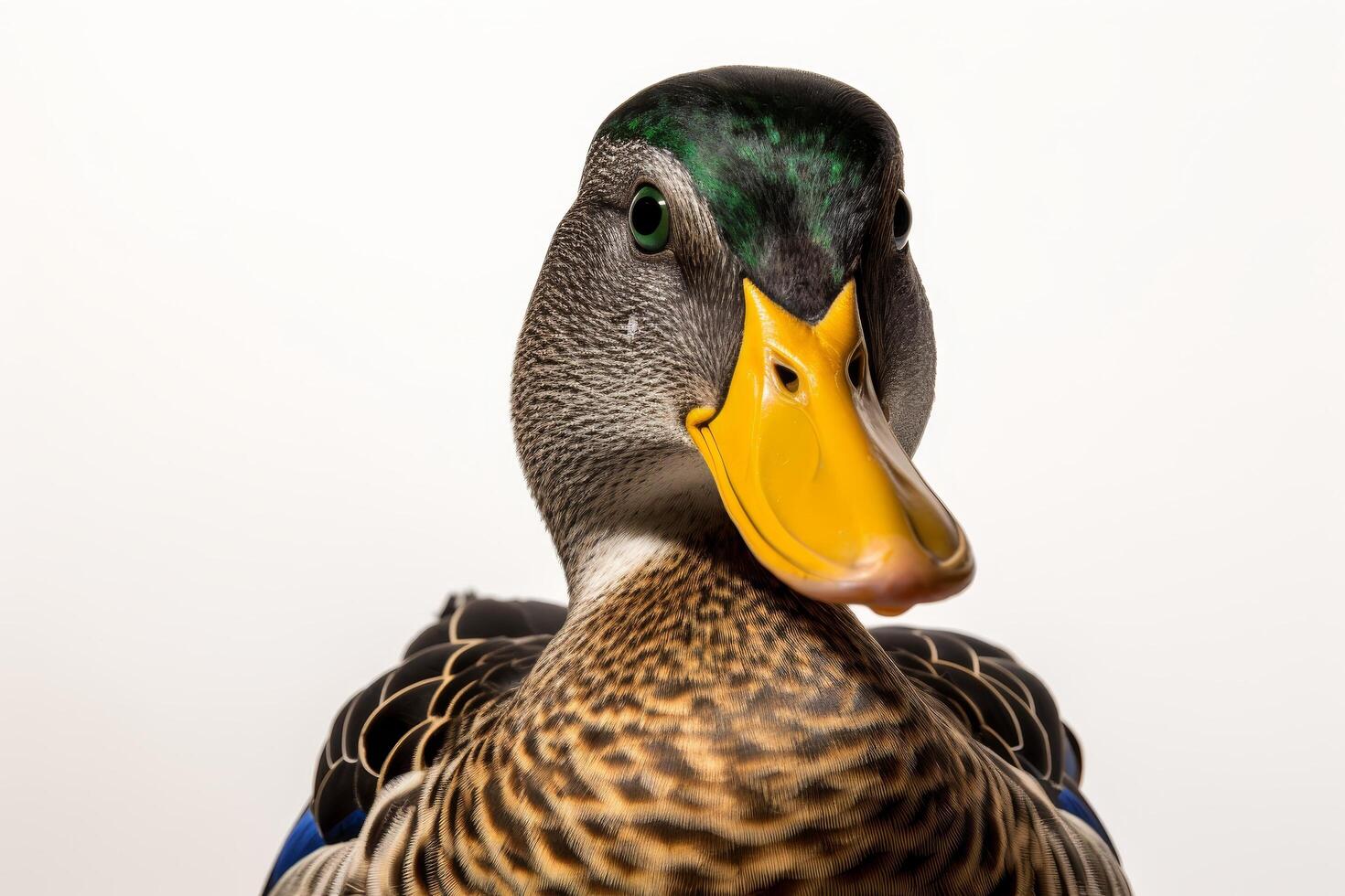 Close up portrait of a colorful duck photo