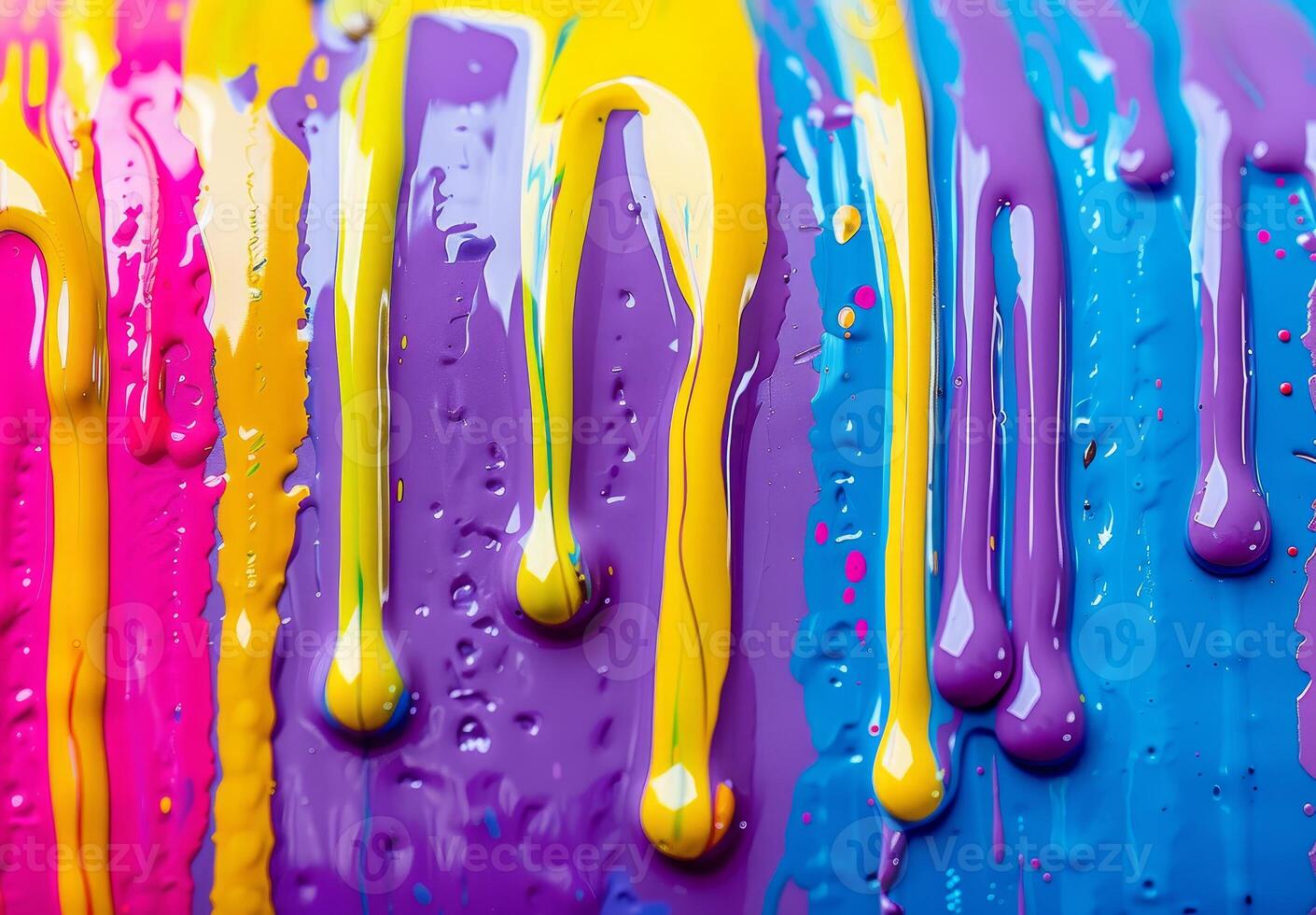 Vibrant Paint Streaks in a Colorful Abstract Design photo