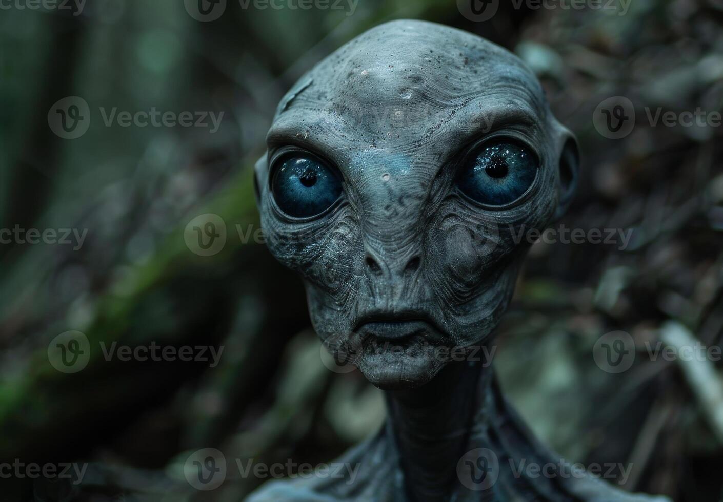 Close up of an alien creature in a mysterious forest photo
