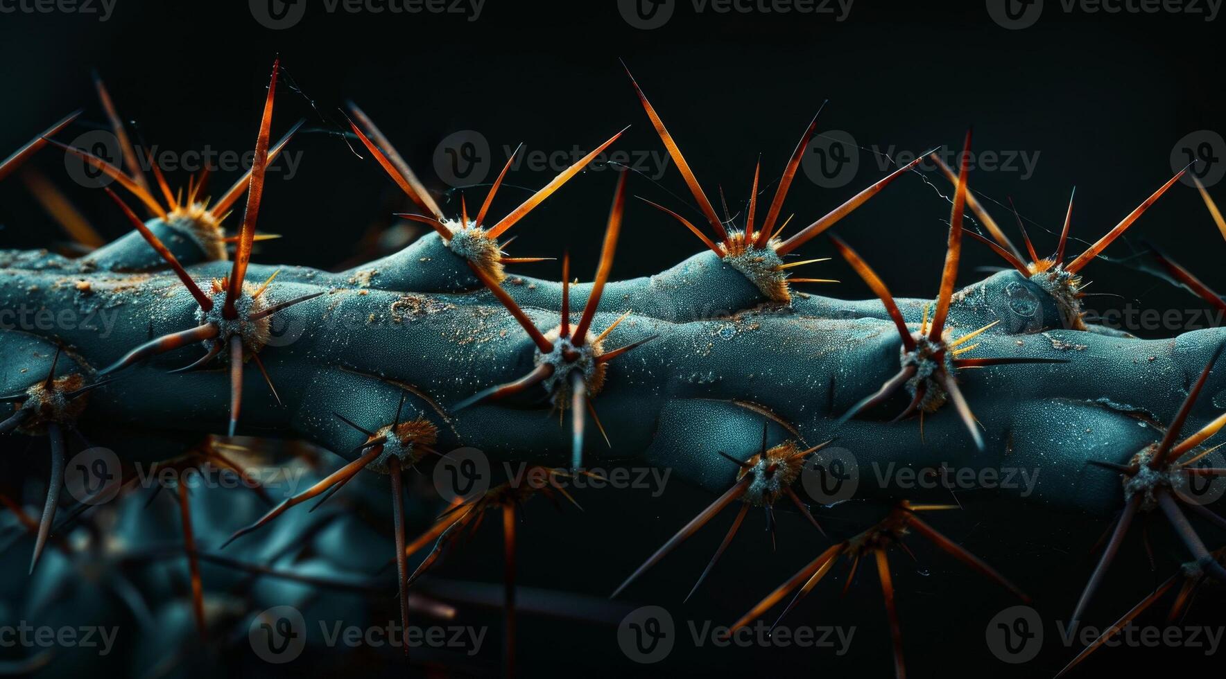Close up of a thorny cactus with vibrant colors photo