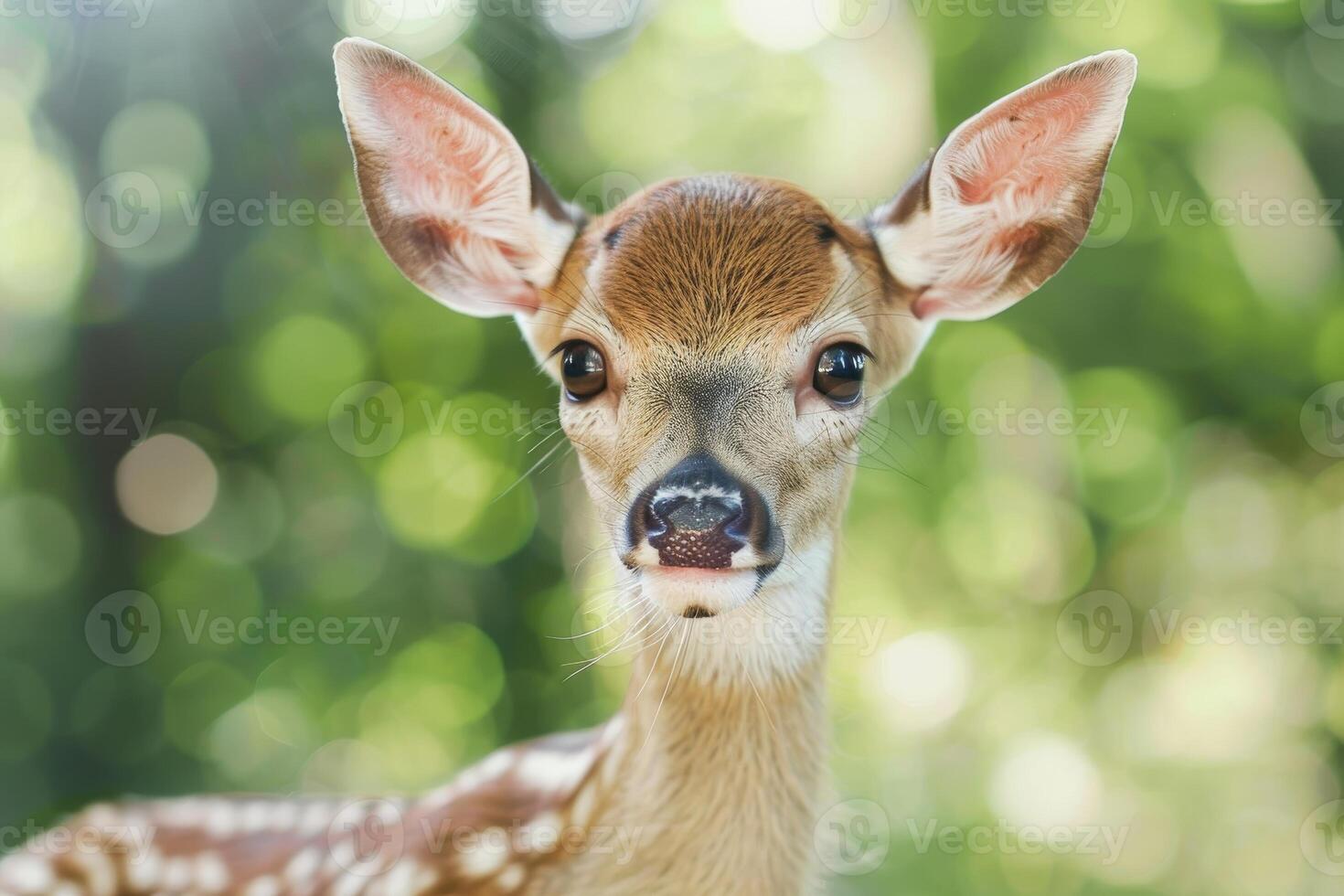 Close up Portrait of a Young Deer in Natural Light photo
