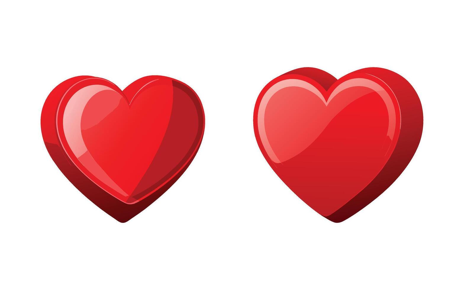 Red color 3d Heart shape Love Icon Symbol element for Lovely template design for valentine day,3d red love shape vector
