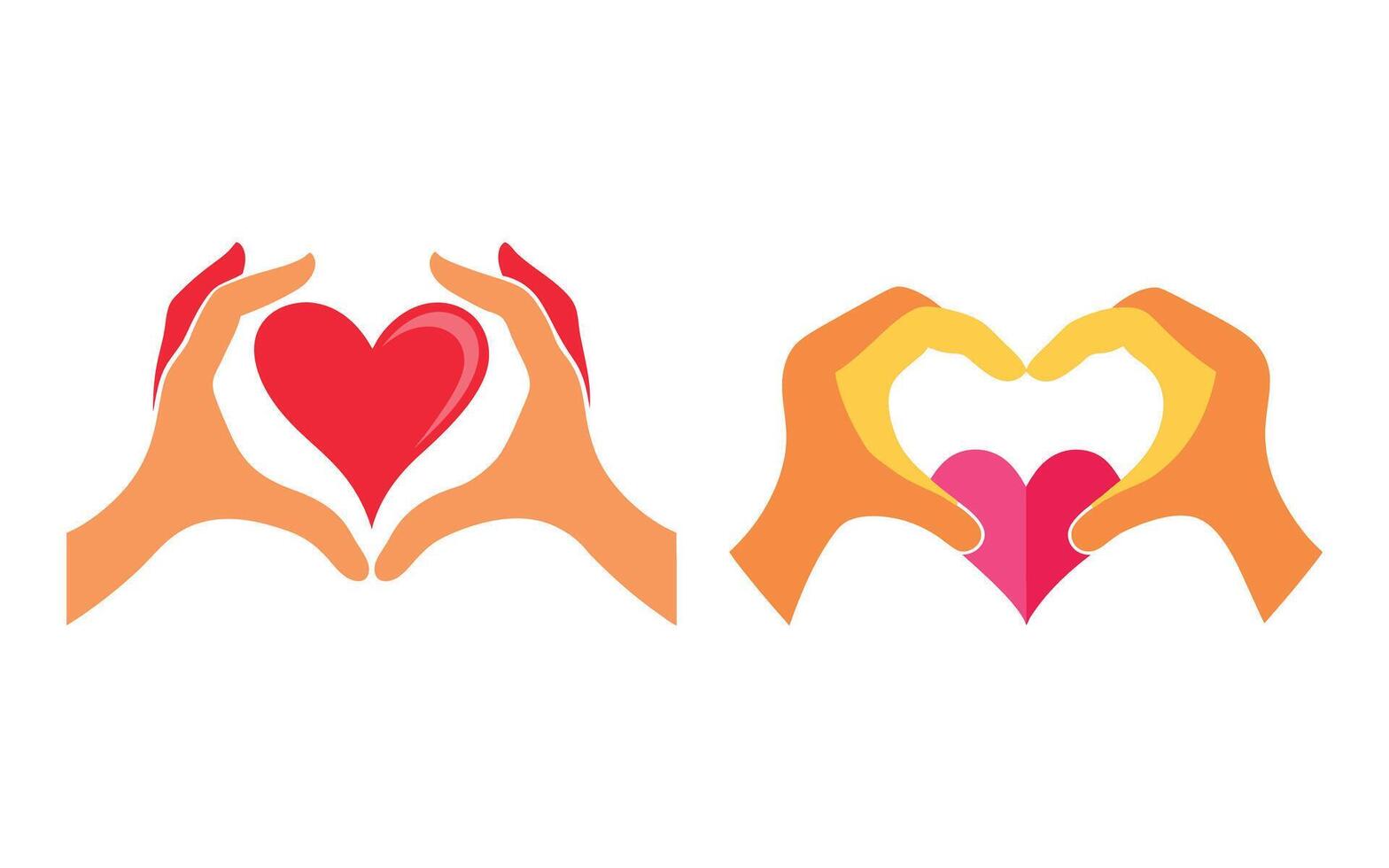 Two Hands Make Heart love shape Border for valentine card romantic love icon design element vector
