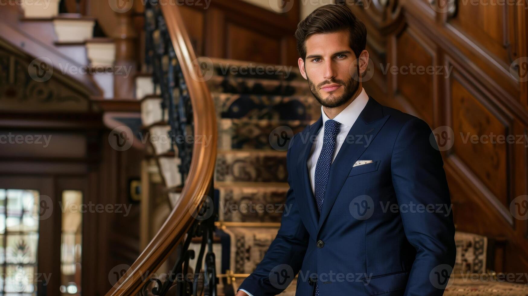 Confident businessman in a luxurious interior photo