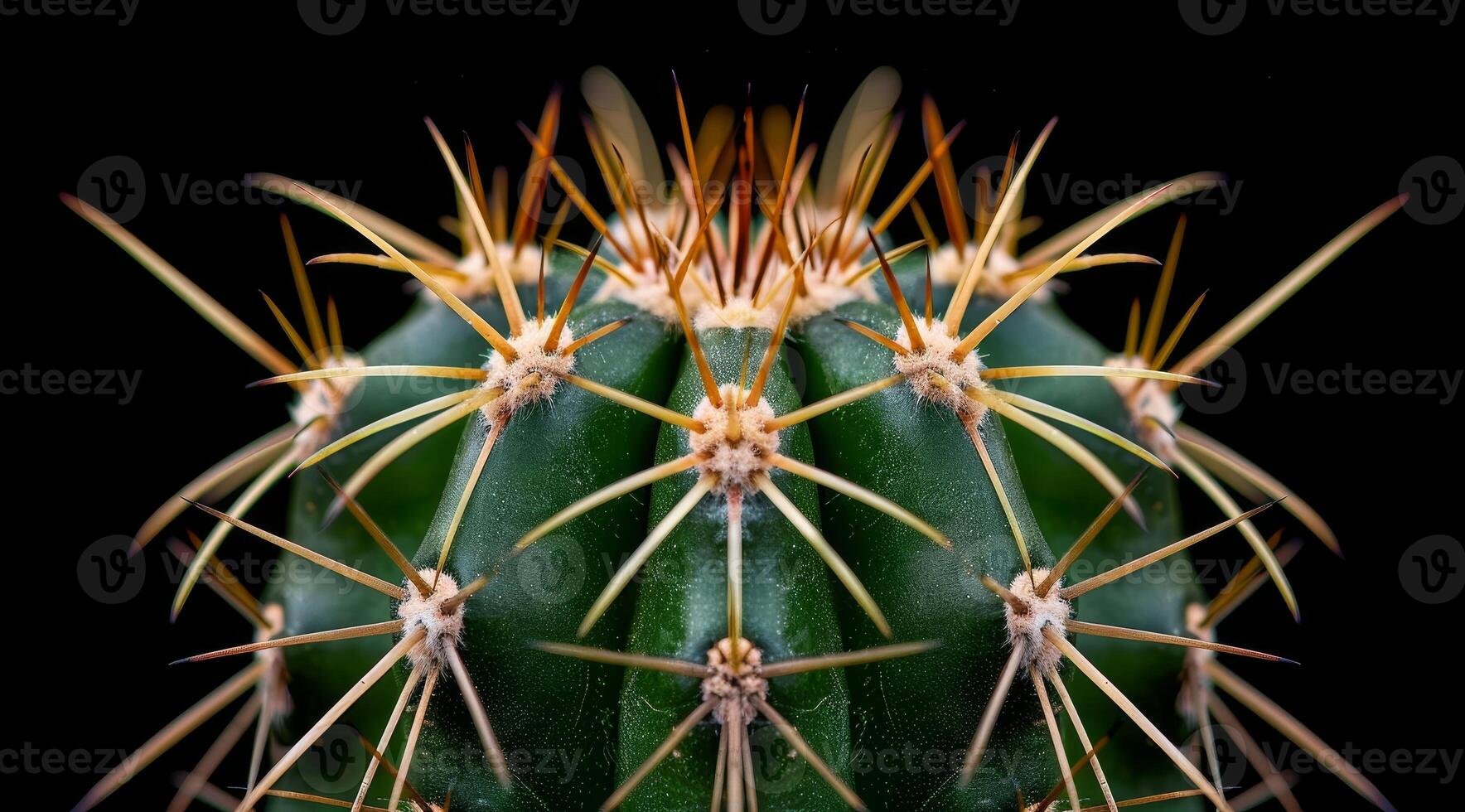 Close up of a cactus with sharp spines photo