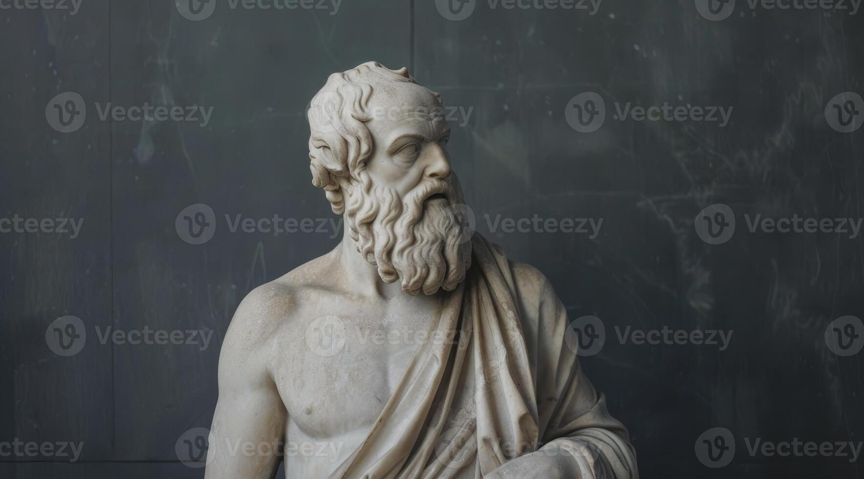 Classical marble statue of a bearded philosopher photo