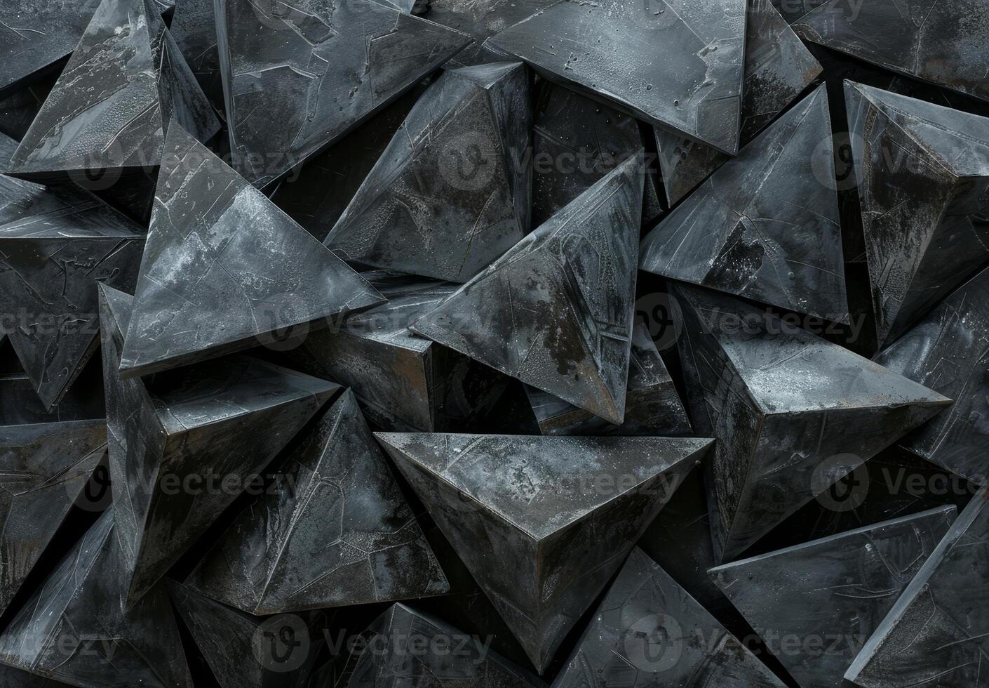 Abstract geometric shapes with a metallic texture photo