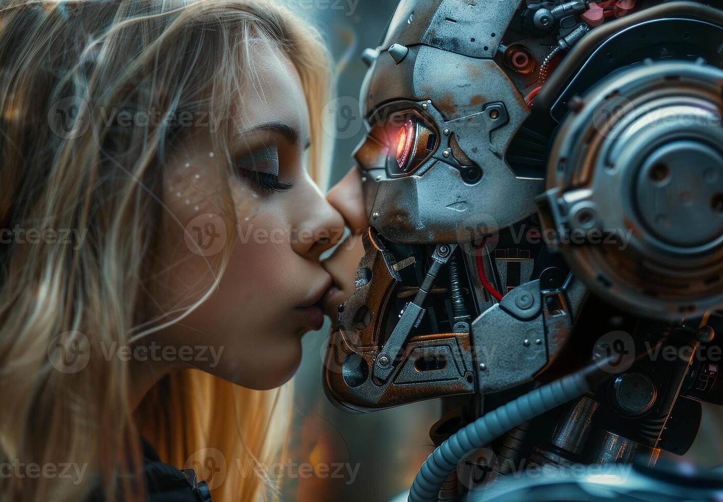 Human and Robot Interaction Close up photo